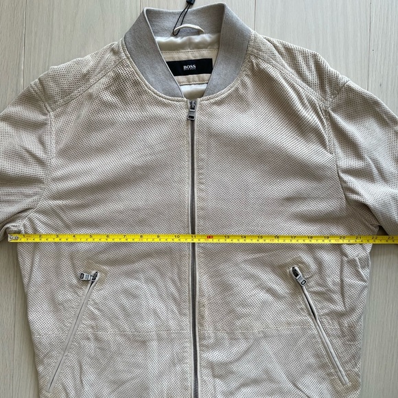 NEW Hugo Boss Mens Suede Leather Bomber Jacket - Picture 13 of 14
